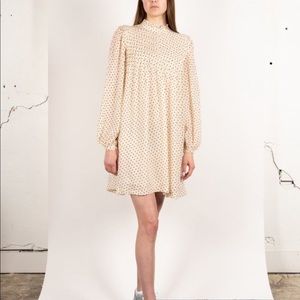 COPY - GANNI Elm Polka Dot Georgette Dress EU 36